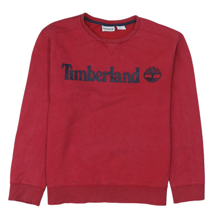 Timberland Men's Red XL Pullover Crew Neck Logo Sweatshirt