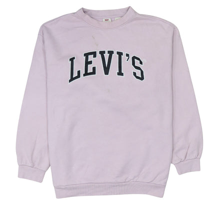 Levi's Womens Lilac Logo Pullover Sweatshirt L Crew Neck