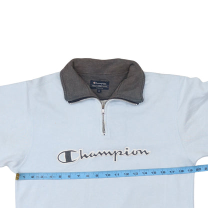 Champion Men's Blue 1/4 Zip Pullover Sweatshirt Size S