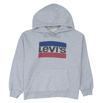 Levi's Men's Grey XL Pullover Hoodie with Logo Print