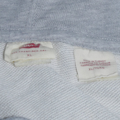 Levi's Men's Grey XL Pullover Hoodie with Logo Print