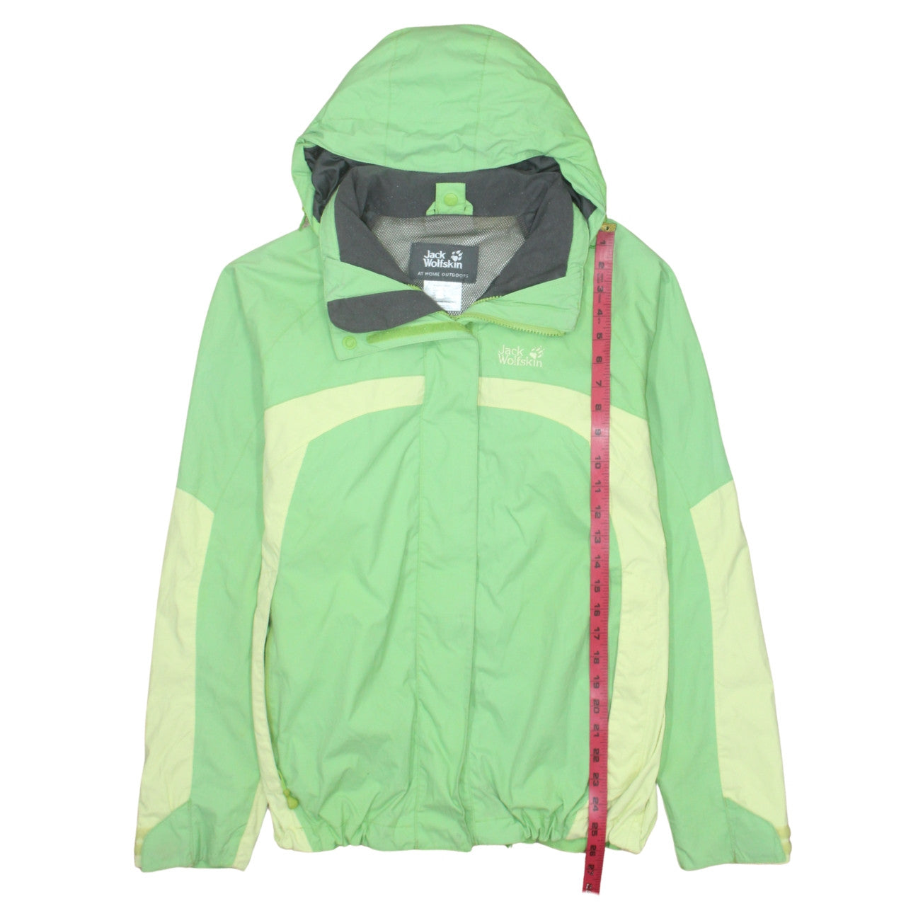 Jack Wolfskin Women's Green Waterproof Hooded Rain Jacket Size 16