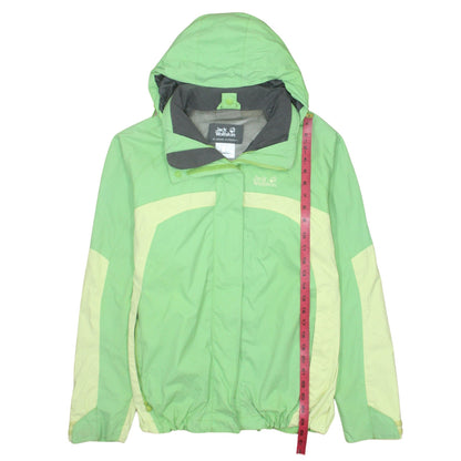 Jack Wolfskin Women's Green Waterproof Hooded Rain Jacket Size 16