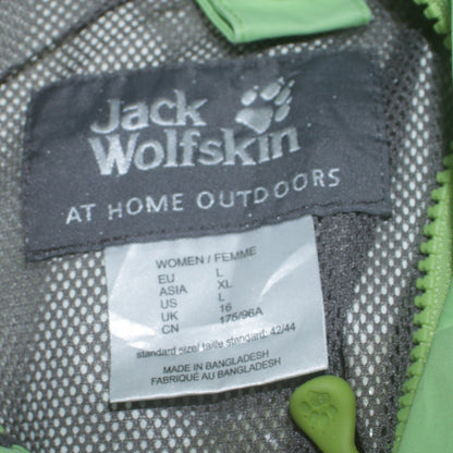 Jack Wolfskin Women's Green Waterproof Hooded Rain Jacket Size 16