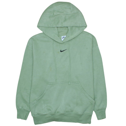 Nike Women's Green Pullover Hoodie M Relaxed Fit Cotton Blend