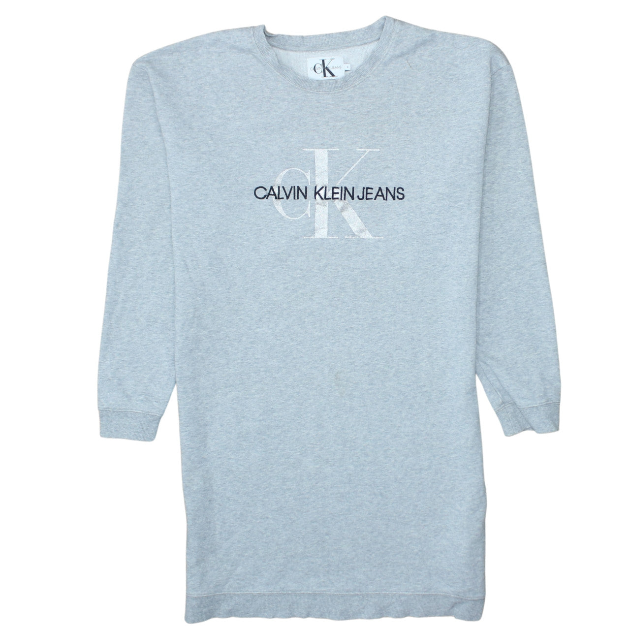 Calvin Klein Jeans Women's Grey Size 16 Logo T-Shirt Dress