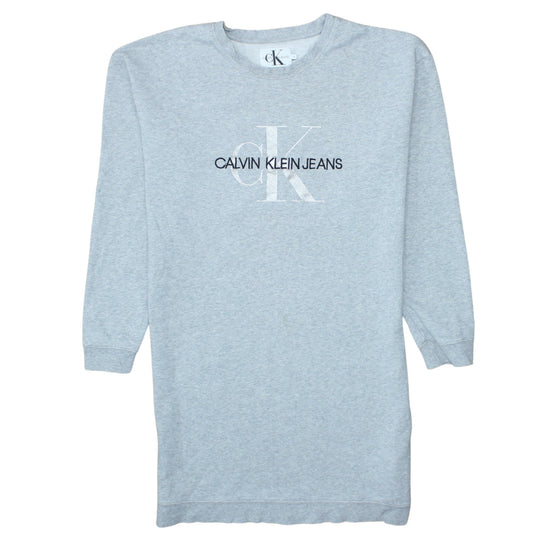 Calvin Klein Jeans Women's Grey Size 16 Logo T-Shirt Dress