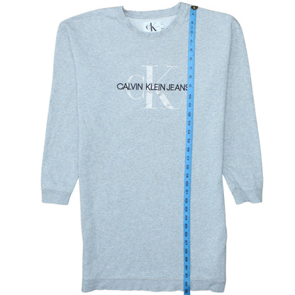 Calvin Klein Jeans Women's Grey Size 16 Logo T-Shirt Dress