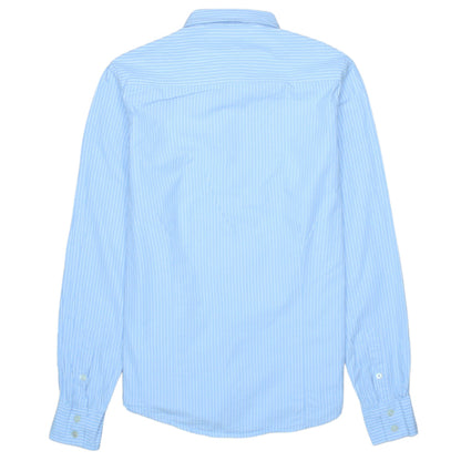 Napapijri Men's Blue Striped Button-Down Cotton Shirt Size S