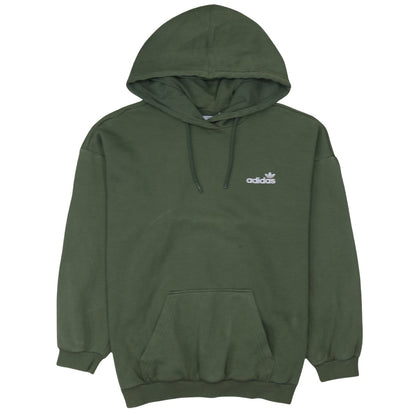 Adidas Womens Green Pullover Hoodie Size 12 Logo Print Casual Sweatshirt