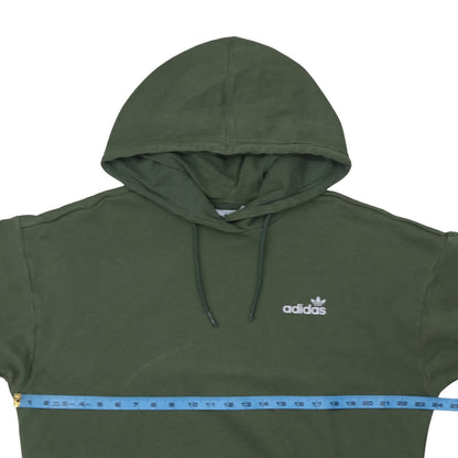 Adidas Womens Green Pullover Hoodie Size 12 Logo Print Casual Sweatshirt