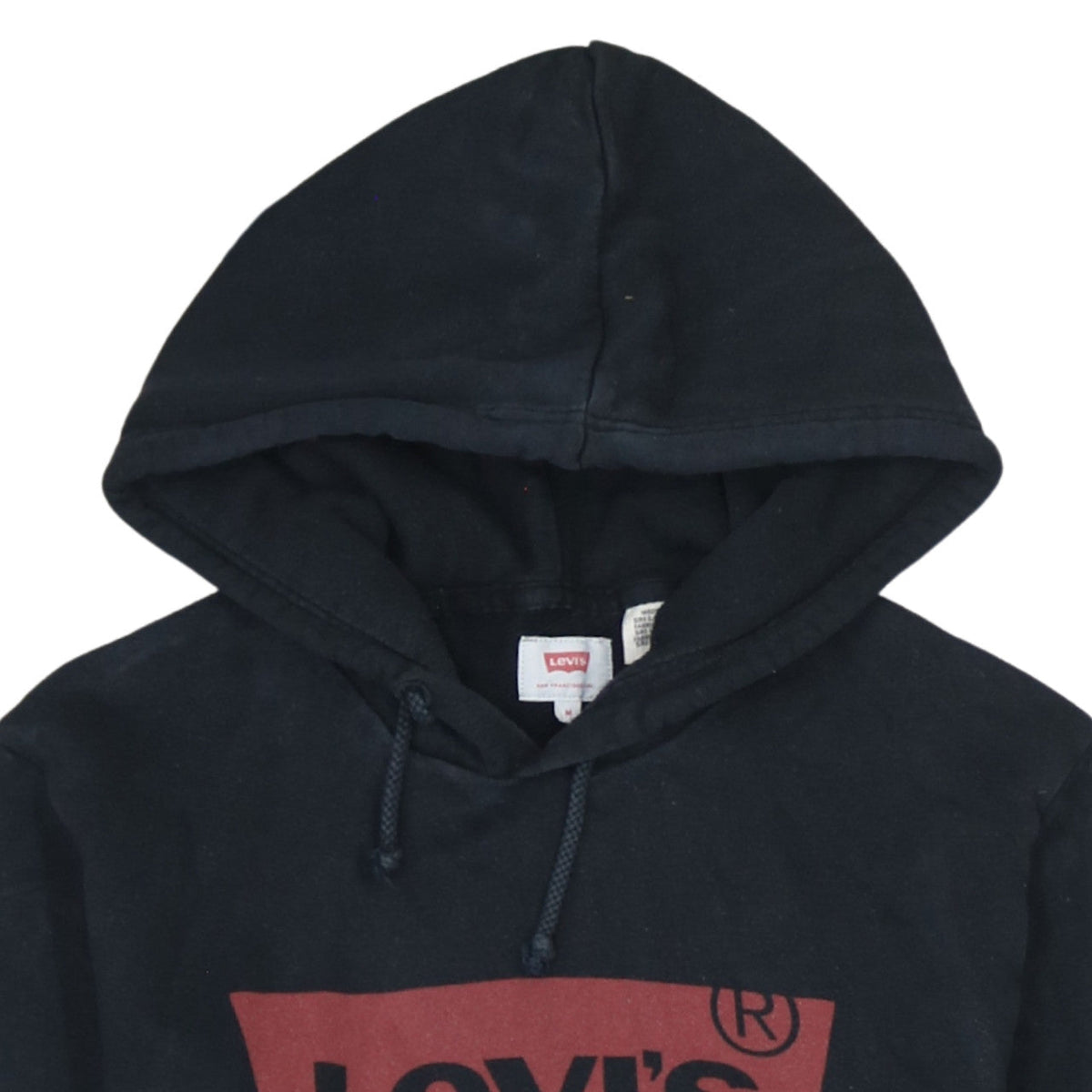Levi's Womens Black Medium Pullover Hoodie with Logo Print