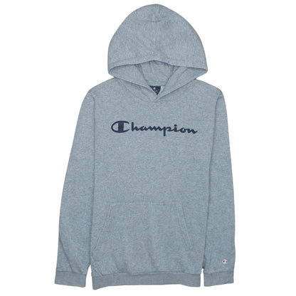 Champion Boys Grey Pullover Hoodie XL 13-14 Years Cotton Blend Logo Sweatshirt
