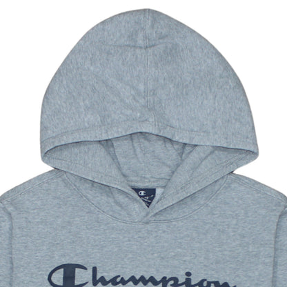 Champion Boys Grey Pullover Hoodie XL 13-14 Years Cotton Blend Logo Sweatshirt