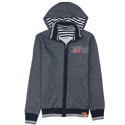 Napapijri Men's Grey Full Zip Hoodie XL Logo Outdoor Style