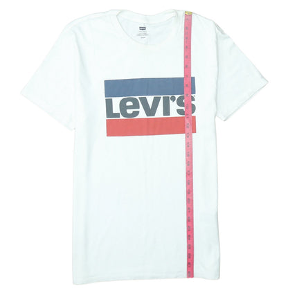 Levi’s Men’s White Logo Short Sleeve Crew Neck Cotton T-Shirt M