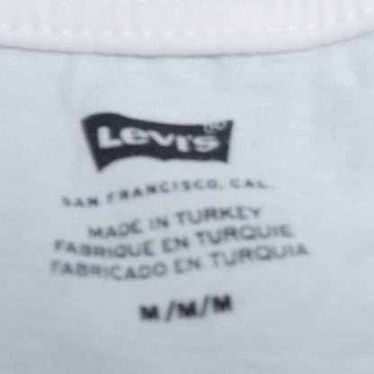 Levi’s Men’s White Logo Short Sleeve Crew Neck Cotton T-Shirt M