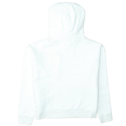 Tommy Jeans Women White Cotton Hooded Pullover Sweatshirt M