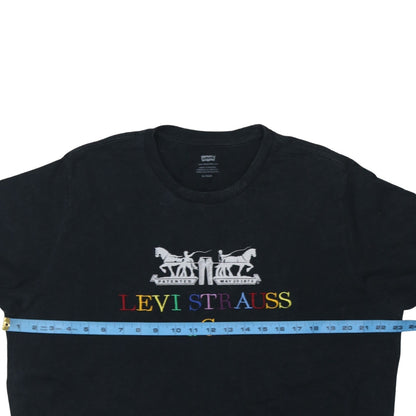 Levi's Men Black XL Graphic Logo Embroidered Cotton T-Shirt