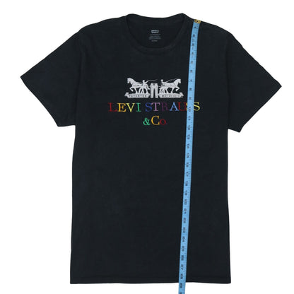 Levi's Men Black XL Graphic Logo Embroidered Cotton T-Shirt