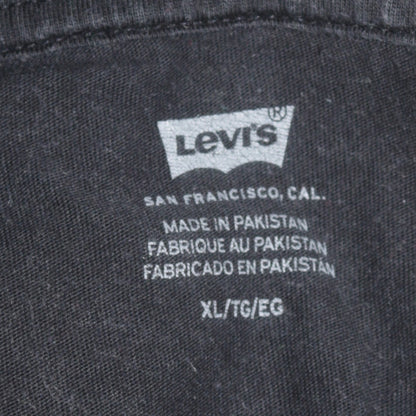 Levi's Men Black XL Graphic Logo Embroidered Cotton T-Shirt
