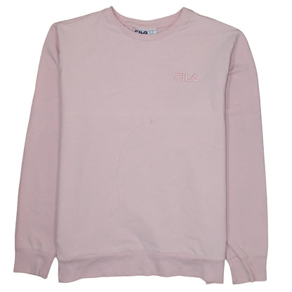 Fila Women Pink Crew Neck Pullover Sweatshirt XL Cotton Blend
