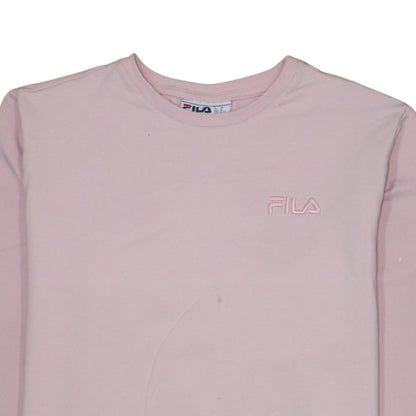 Fila Women Pink Crew Neck Pullover Sweatshirt XL Cotton Blend