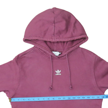 Adidas Womens Burgundy Hoodie UK 8 Pullover Cotton Casual Sweatshirt