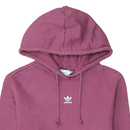 Adidas Womens Burgundy Hoodie UK 8 Pullover Cotton Casual Sweatshirt