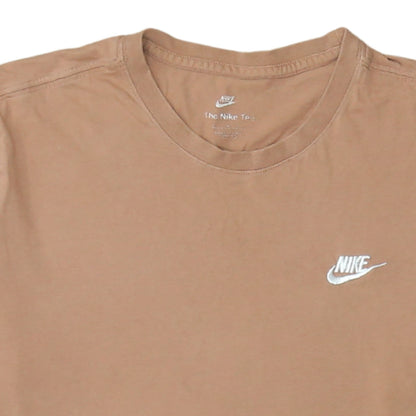 Nike Men's Beige Cotton Crew Neck Short Sleeve T-Shirt Size M