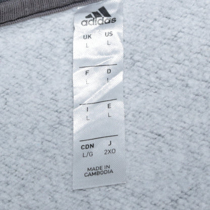 Adidas Men’s Grey Crew Neck Fleece Sweatshirt L Regular Fit