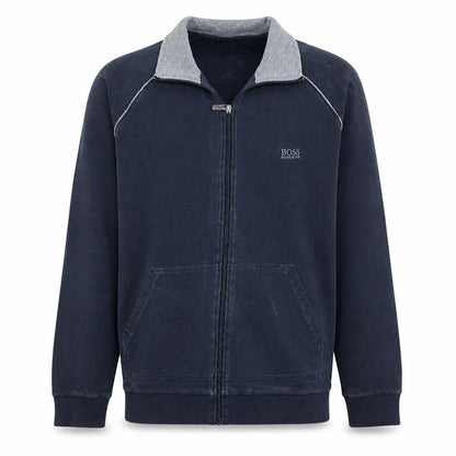 Hugo Boss Men's Blue Full Zip Collared Sweatshirt Size L