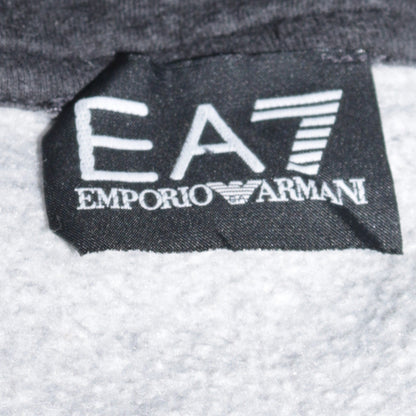 Emporio Armani EA7 Mens Black Pullover Hoodie Size M Graphic Logo Fleece