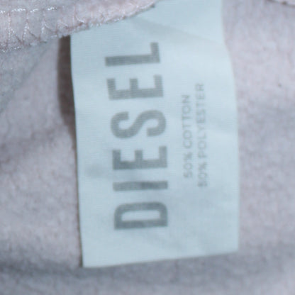 Diesel Unisex White Full Zip Hoodie M Cotton Fleece