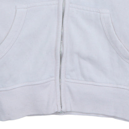 Diesel Unisex White Full Zip Hoodie M Cotton Fleece