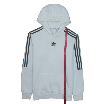 Adidas Men’s White Pullover Hoodie Small Regular Fit Fleece