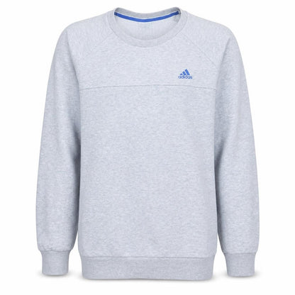 Adidas Mens Grey Small Crew Neck Pullover Sweatshirt