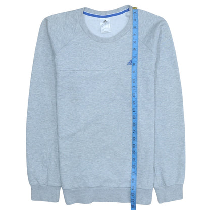 Adidas Mens Grey Small Crew Neck Pullover Sweatshirt