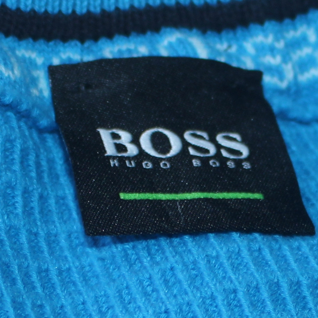 Hugo Boss Men Blue Cotton 1/2 Zip Jumper Size M Casual Knitwear