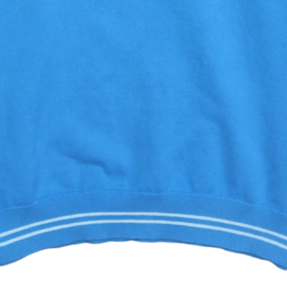 Hugo Boss Men Blue Cotton 1/2 Zip Jumper Size M Casual Knitwear