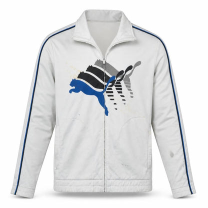 Puma Men's White Full Zip Sports Sweatshirt Small