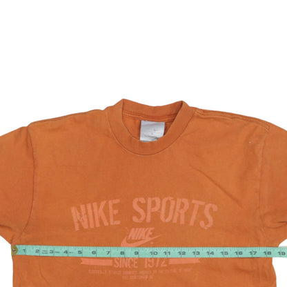Nike Men's Orange Sports Graphic Short Sleeve T-Shirt Size S