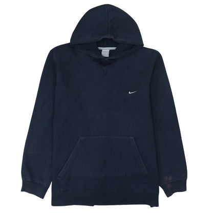Nike Men Blue Pullover Hoodie Embroidered Logo Fleece Size M