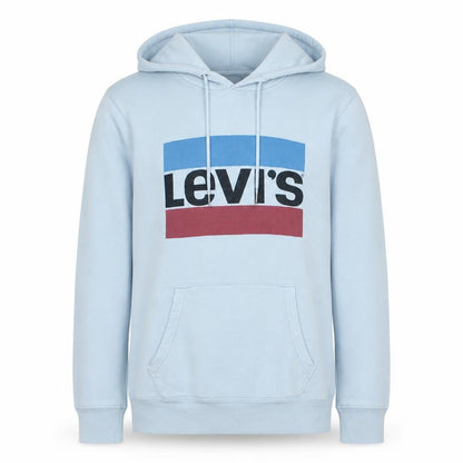 Levi's Mens Light Blue Hoodie Small Pullover Graphic Logo Cotton