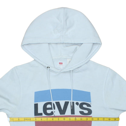 Levi's Mens Light Blue Hoodie Small Pullover Graphic Logo Cotton