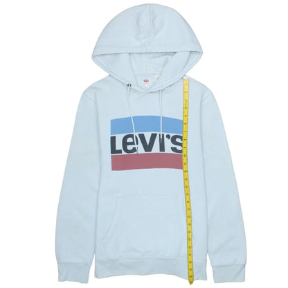 Levi's Mens Light Blue Hoodie Small Pullover Graphic Logo Cotton