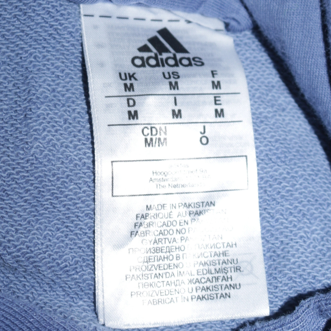 Adidas Men's Blue Full Zip Hoodie Size M Sportswear