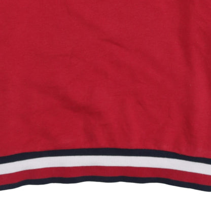 Tommy Hilfiger Womens Red 1/2 Zip Sweatshirt M Cotton Logo Trim