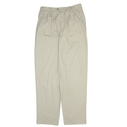 Fila Women Beige Pleated Chino Trousers Size 16 L