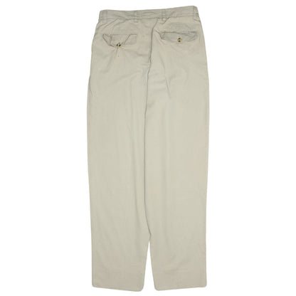 Fila Women Beige Pleated Chino Trousers Size 16 L